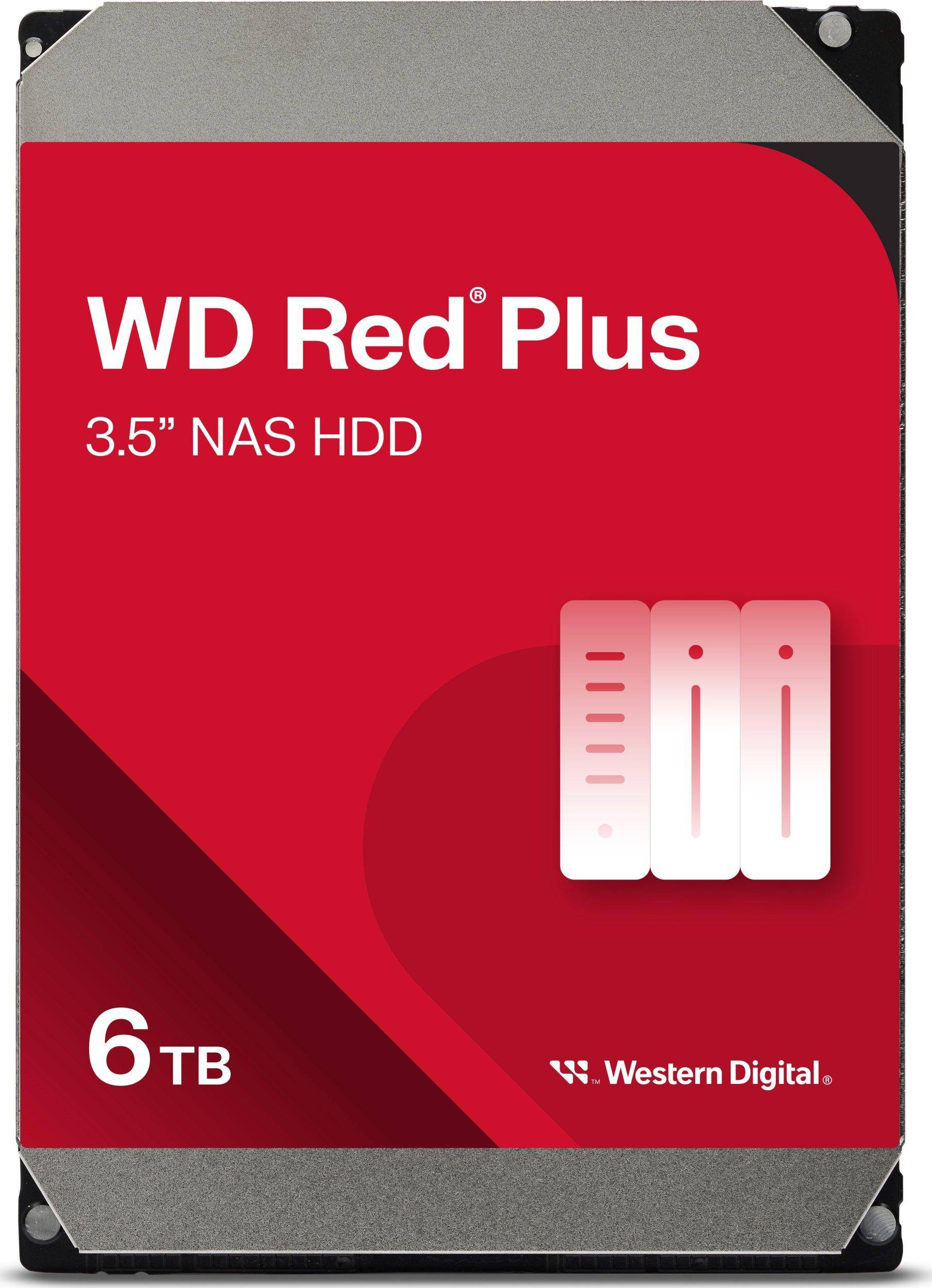Western Digital Red Plus Harddisk - 3.5" SATA III, 6 Gb/s - 6TB