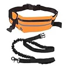 Hundkoppel, Hund Fanny Pack, Bältesväska för Hundlöpande Koppel, Pet Treat Midjebälte, Nylon Bungee Leash Pack för Promenader, Jogging och Löpning, Vandring, Träning (Orange)