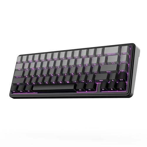 EPOMAKER x AULA F65 65 % layouttangentbord, anpassat tangentbordspackningsmontering och körsbärsprofil, tri-mode, RGB, 4 000 mAh batteri, Hot-swap för PC/Mac (Svart, Reaper-brytare)