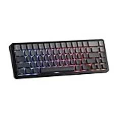 EPOMAKER x AULA F65 65 % layouttangentbord, anpassat tangentbordspackningsmontering och körsbärsprofil, tri-mode, RGB, 4 000 mAh batteri, Hotswap för PC/Mac (Svart, Reaper-brytare)