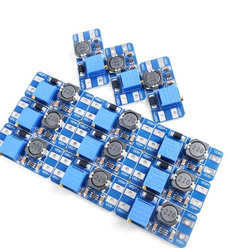 MT3608 Boost Converter Module DC-DC Step Up 2A 2V-24V to 5V/12V/28V Adjustable Power Supply Board for Arduino LED Driver