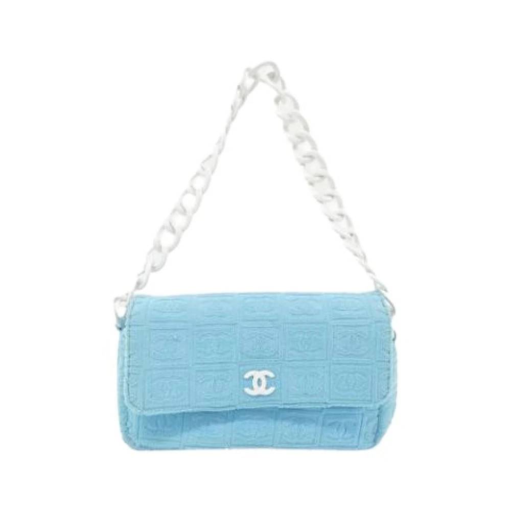 Chanel Vintage Pre-owned Vintage Skuldertaske - Vintage - Dame - Blå - ONE SIZE - Uld