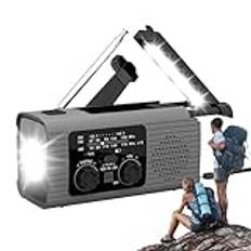 Väderradio vev | Power Bank Radio | Travel Crank Radio, Road Trip-radio, Camping-radioladdare med flera laddningsalternativ för resor och utomhuscamping