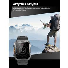 Blackview New Smart Watch 2.01'' HD Display Outdoor Men's Watches with Emergency Lighting Bluetooth