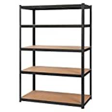 Yaheetech Lagerhylla 180 x 120 x 60 cm tung lasthylla med pulverlackerad yta verkstadshylla 5 MDF-plattor källarhylla 875 kg plug-in hylla för garage, verkstad, skafferi