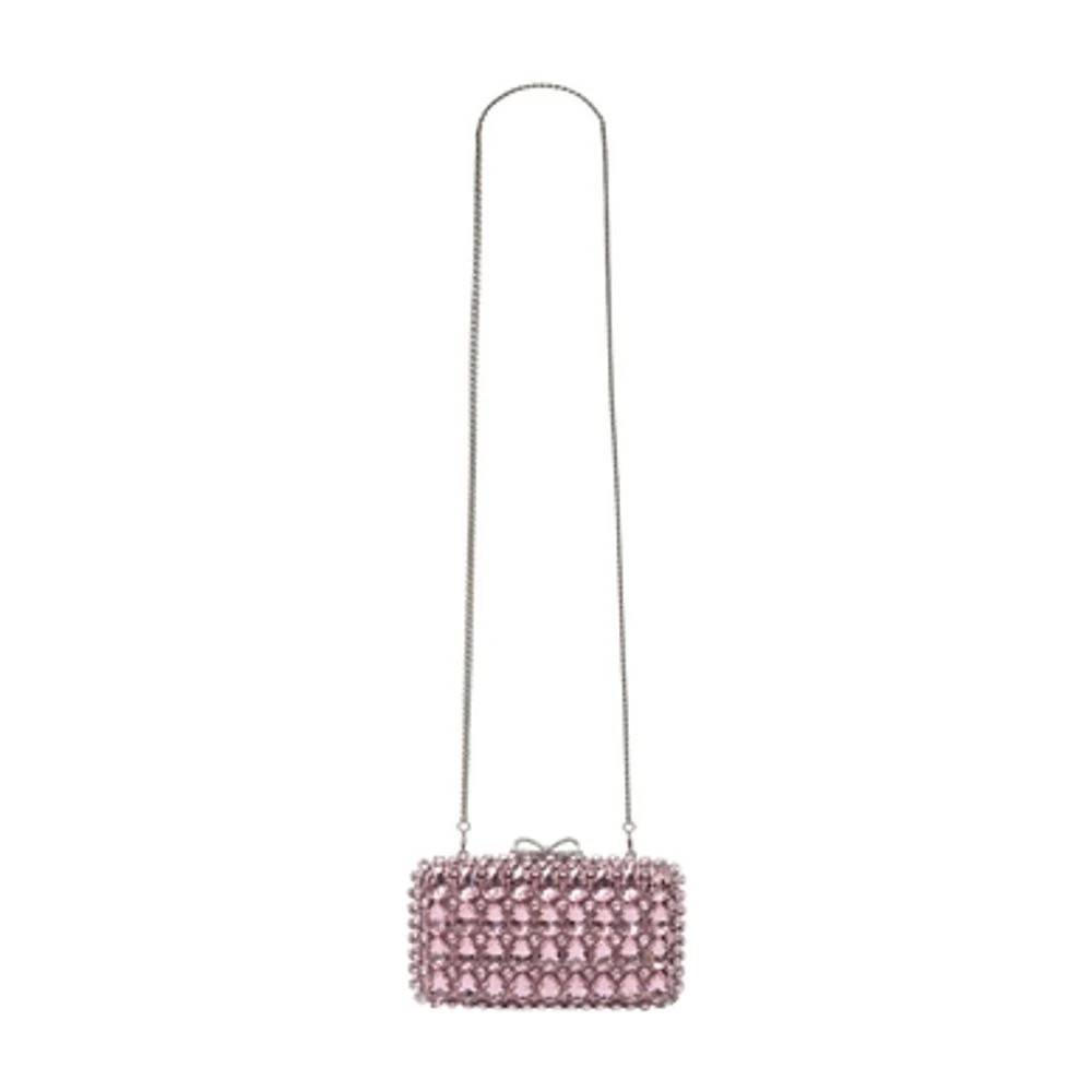 Self Portrait Crystal Clutch - Tasker - Dame - Lyserød - ONE SIZE - Uld