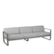Fermob - Bellevie 3 Seater Sofa Flannel Grey Cushions, Rosemary - Udendørs sofaer - Pagnon & Pelhaître