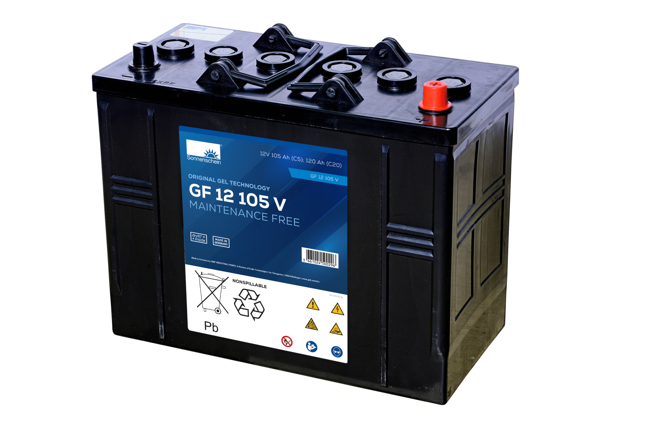 Sonnenschein Gel GF 12V 105Ah – Industribatteri för cyklisk drift