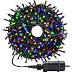 LED-ljusslinga för utomhus/inomhus, RGB, julbelysning, ljusslinga med 8 ljuslägen, timer, minnesfunktion, vattentät, för julgran, fest, bröllop och balkong, 20 m, 200 LED-lampor