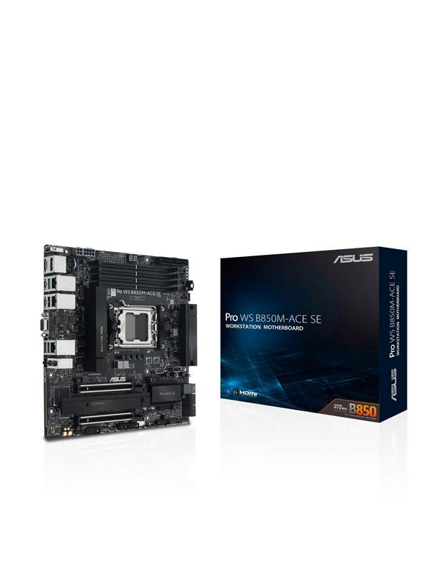 ASUS Pro WS B850M-ACE SE Bundkort - AMD B850 - AMD AM5 - DDR5 RAM - Micro-ATX