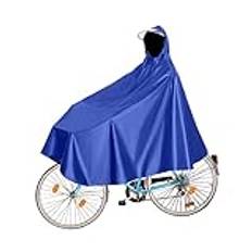 Fayemint Vattentät cykelponcho, regnponcho för cykeln, kompakt regncape med huva, perfekt för cyklar, mountainbikes och elcyklar, blå, one size
