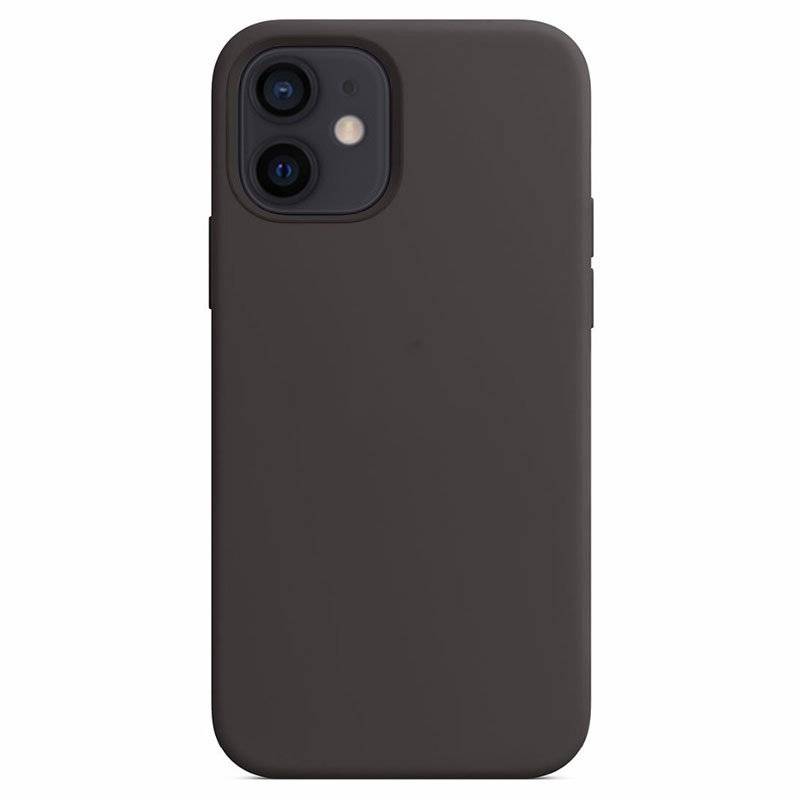 Premium silikone cover med MagSafe til iPhone 12 mini, Sort.