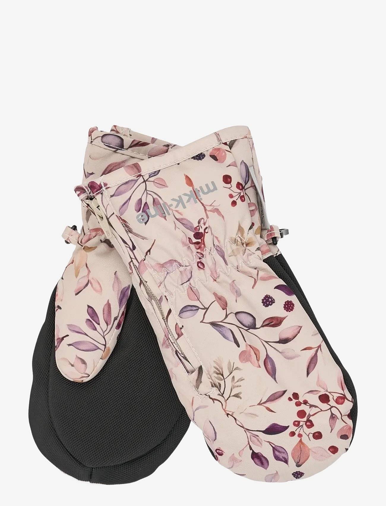 mikk-line Polyester Mittens Aop W. Zip - Cream - 74/80