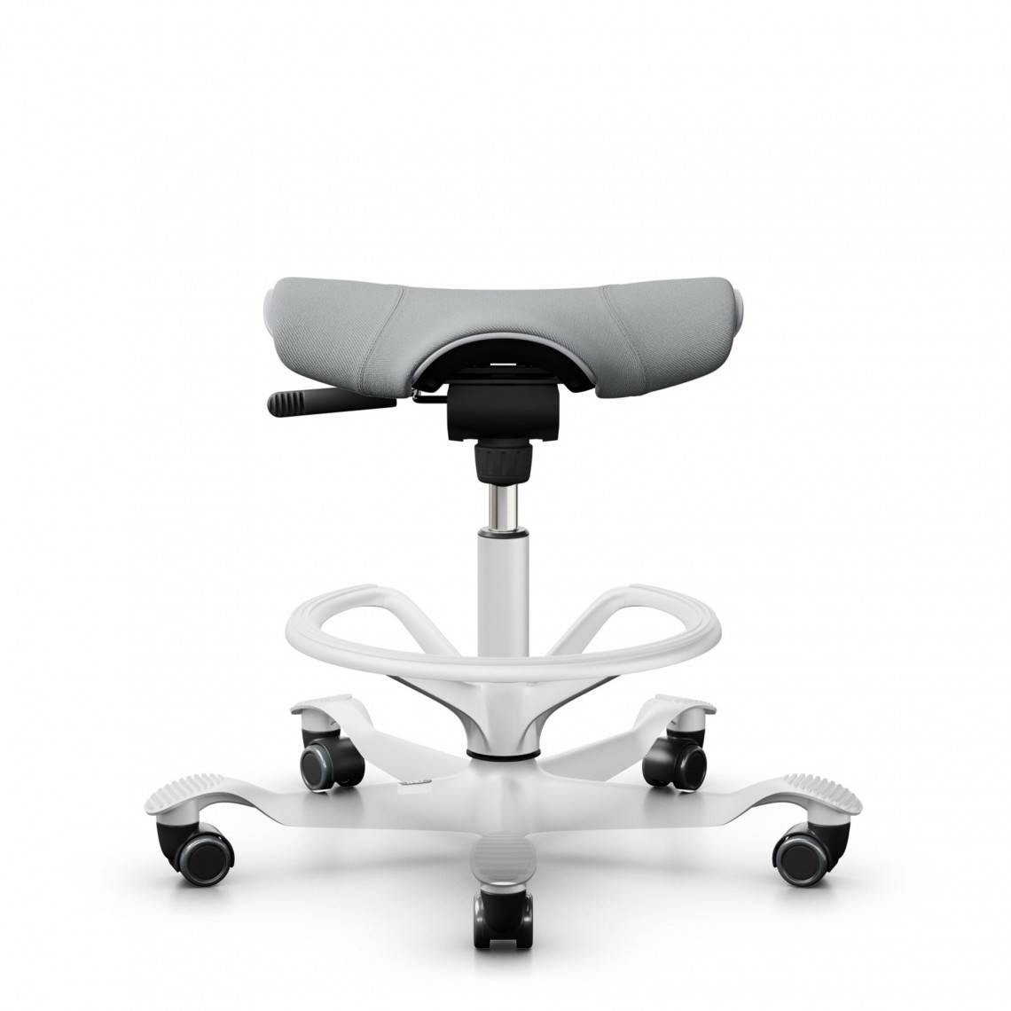 Sadelstol HÅG Capisco Puls 8002, Färg Grå, Underrede Vitt, Liftomat 265 mm, Fotring Ja