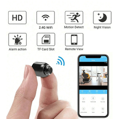 1080P Mini WiFi-säkerhetskamera, 2.4G WiFi-övervakningskamera med nattseende, rörelsedetektering, hemsäkerhetskamera, vidvinkel IP-kamera - Svart (WIFI kamera,Supertydlig WIFI-kamera,32G SD-kort (utan kamera))