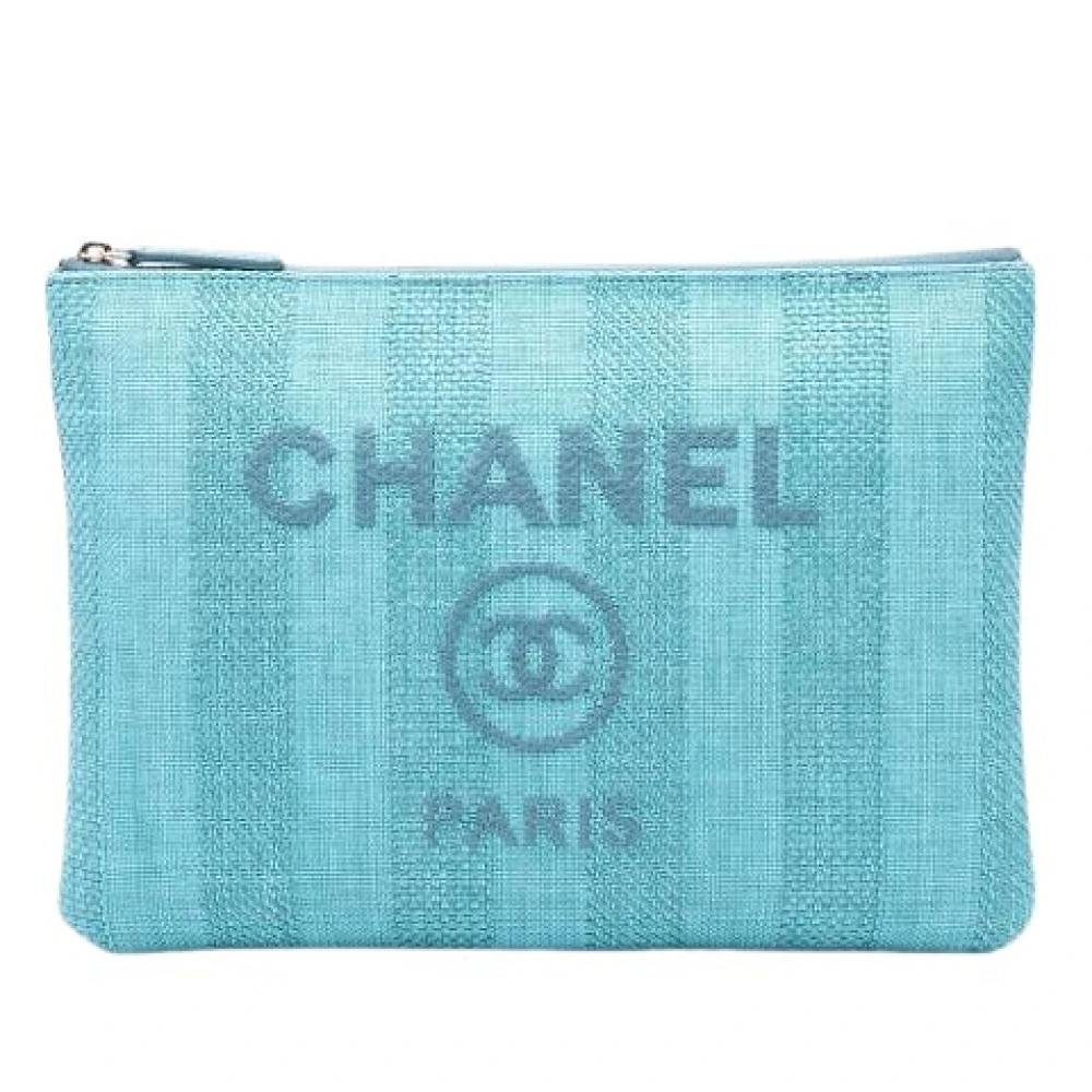 Chanel Vintage Pre-owned Stof chanel-tasker - Vintage - Dame - Blå - ONE SIZE -