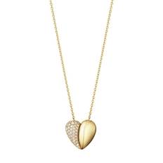 Georg Jensen - Curve Heart Pendant Guld med 0.17 ct Diamanter