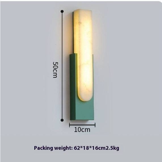 Light Luxury Background Wall Marble Wall Lamp - Regular 220V / C Style Green Iron Art