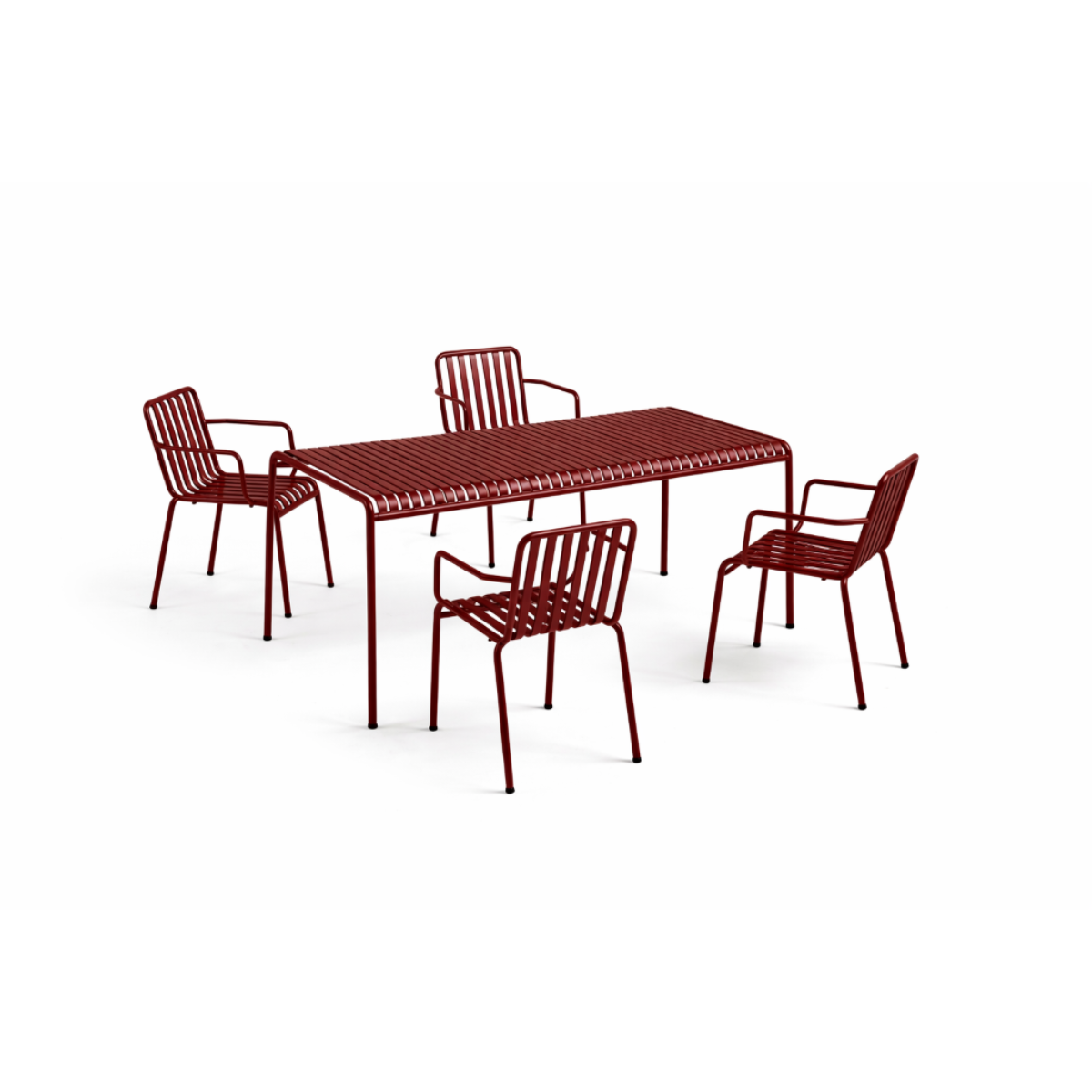 HAY Palissade Sæt Table L170 x 4 Armchair - Iron Red