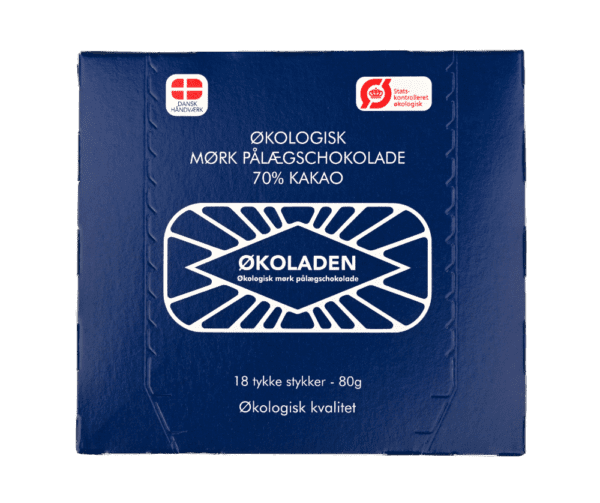 Økoladen - 18 Stk. Pålægschokolade - Mørk 70%.