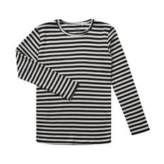 Magasin Mille 1G Str 2 år / 92 cm Star White / Black Stripe Langærmede Tshirts Bomuld