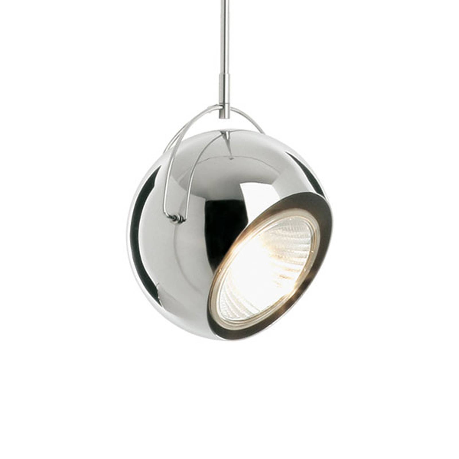 Fabbian Design pendellampa Beluga, dimbar, Förkromad / silver, Vardagsrum / matsal, Metall, Design, Pendellampa