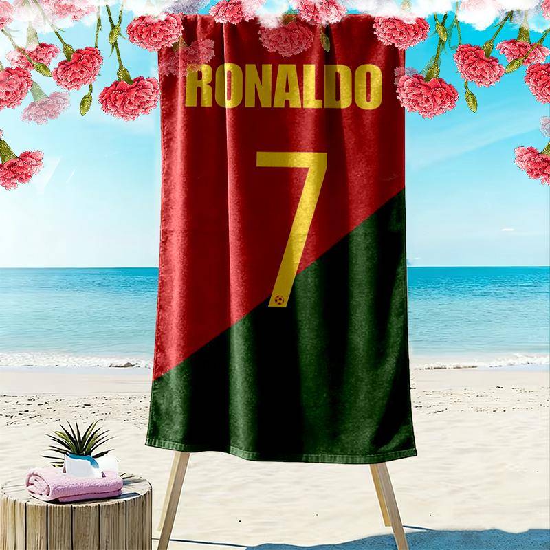 Cristiano Ronaldo Strandhandduk, Mångsidig Strandhandduk Perfekt för Camping och Strandsemestrar