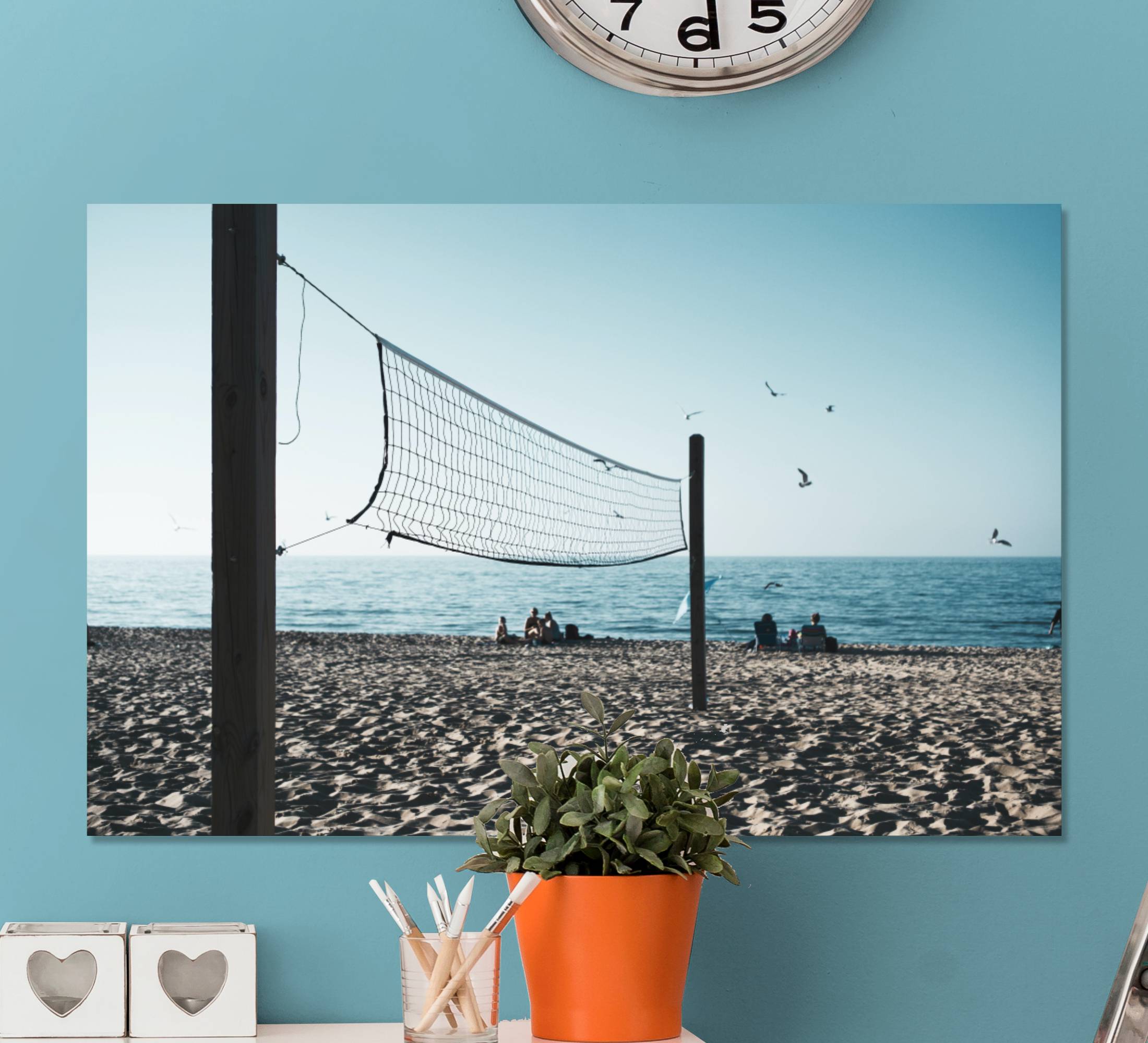 Volleyboll netto strand hemcanvas tavla canvas tavla
