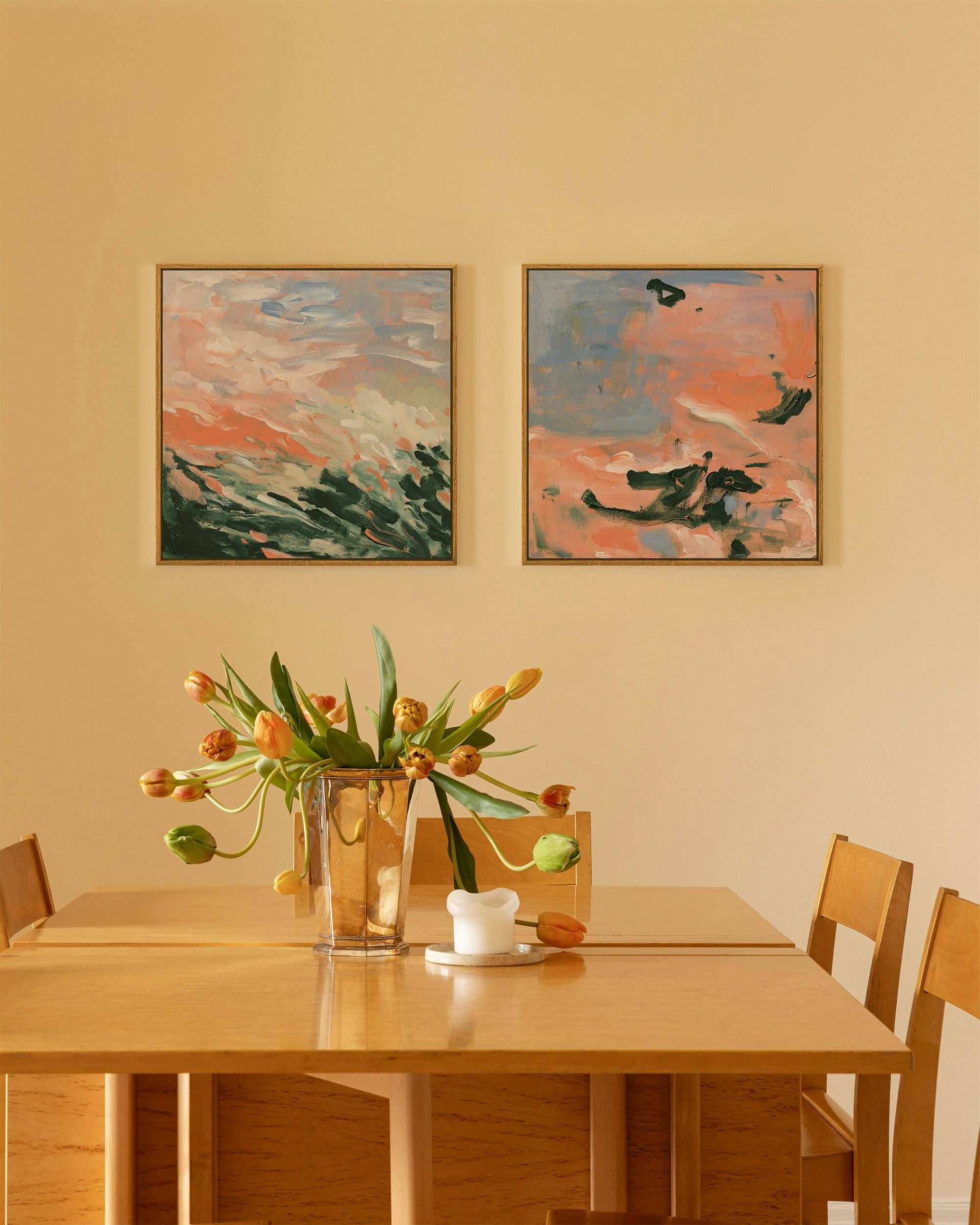 Dusk Meadow Canvas Duo (135x135 cm)