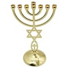 7 grenar judisk ljushållare 7 grenar Menorah ljushållare Davidsstjärna ljusstakar Jerusalem tempel fantastisk gåva