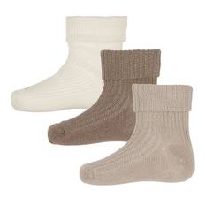 Minymo Strumpor - 2-pack - Rib - Light Taupe - Minymo - 11/14 - Strumpor
