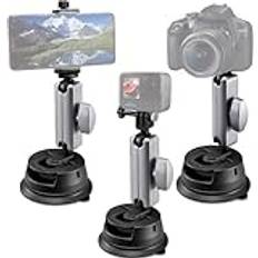 CERFFOOL Bilsugpropp hållare för Insta-360 X4 X3 Go 3 GoPro Hero 13 12 vindrutan instrumentbräda 360° vridbar actionkamera tillbehör hållare