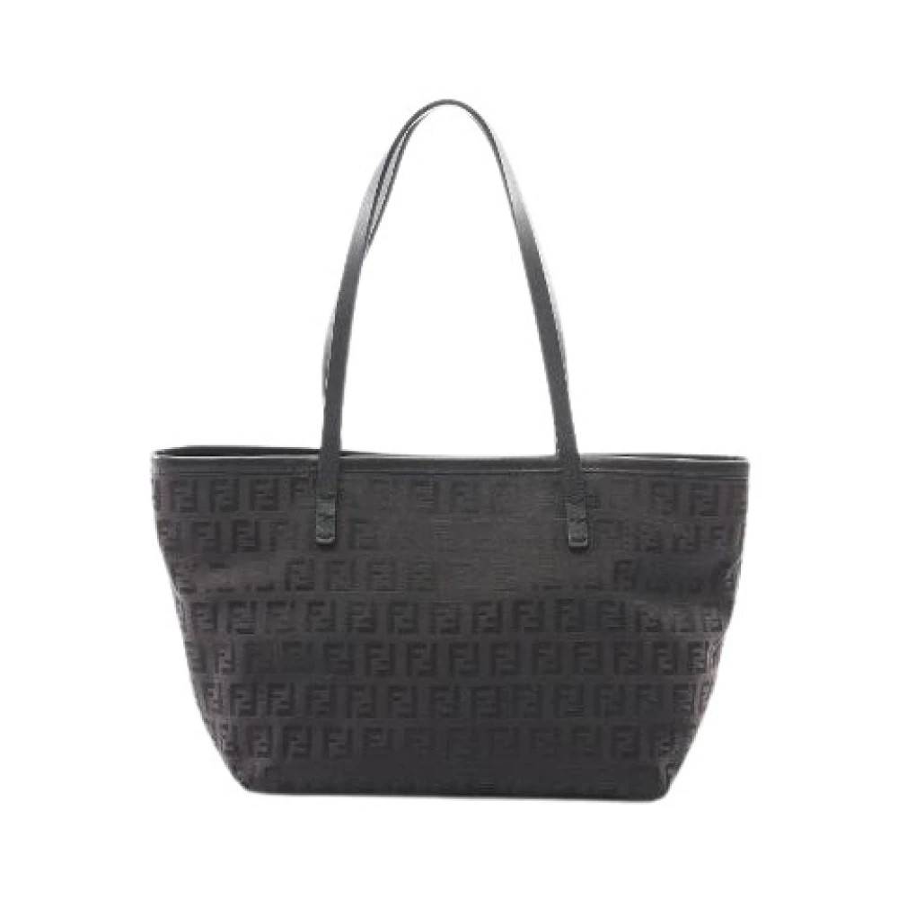 Fendi Vintage Pre-owned Zucchino Canvas Leather Tote Bag - Vintage - Dame - Brun - ONE SIZE - Uld