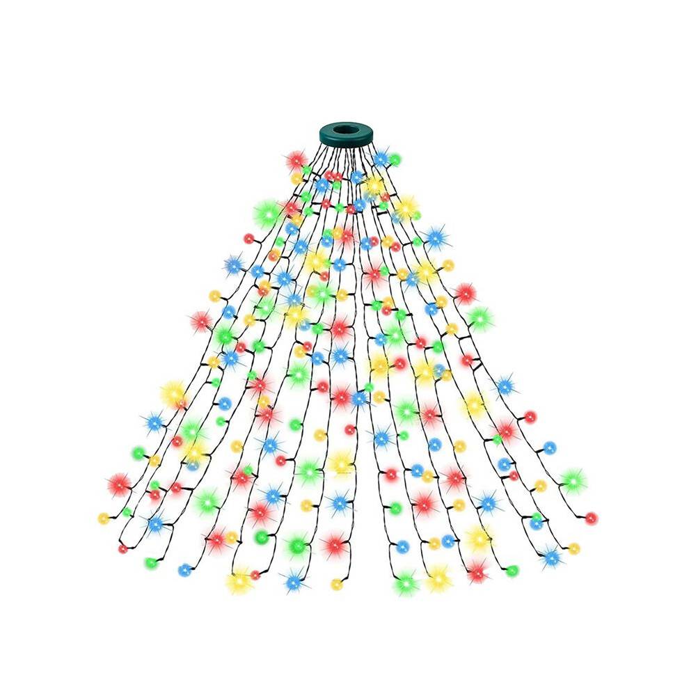 Christmas Tree Lights IP65 Water Proof 16 Lines 8 Modes Christmas Lights Indoor Outdoor Christmas Decorations EU Plug,C
