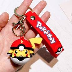 Pokémons nya Pokémon Ball Pikachu-väskahänge, Silikonnyckelring Pokémonnyckelhänge för män och kvinnor, fashionabelt och mångsidigt, söt och söt desig - Multifärgad (Stil A,Stil B,Stil C,Stil D)