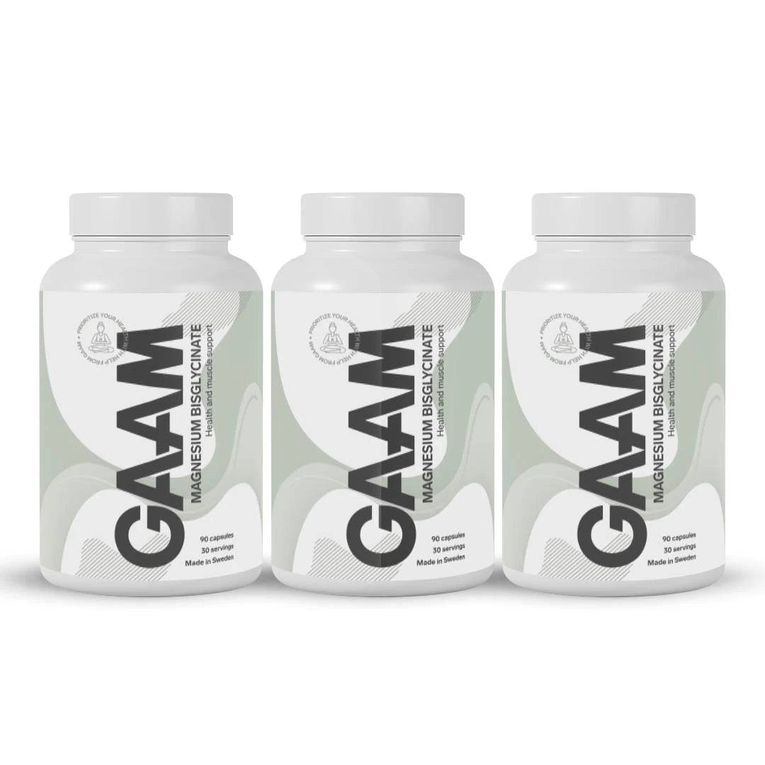 3 X Gaam Magnesium Bisglycinate 90 Caps