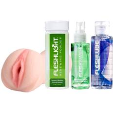 Double ended stroker med Glid, Rengöring & Renewing Powder