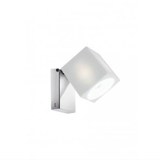 Cubetto væg/loftlampe, hvid/krom