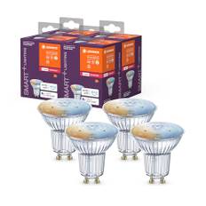 LEDVANCE Smart+ Reflektorlampe mit ZigBee Technologie, 4,9W, PAR16, Lichtfarbe RGBW einstellbar, Sockel GU10, 4er Pack, White