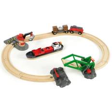 Brio Hamn Och Fraktset Tågbana 33061 båt kran bro tillbehör trä