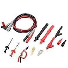 Akozon Testledande uppsättning P1300C elektronisk digital multimeter testkablar med krokodilklämmor utbytbara sondspetsar uppsättning mjuka flexibla ledningar i plast