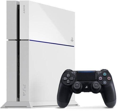 Sony PlayStation 4 Fat (PS4 Fat) | Standardudgave | 500 GB HDD | 1 controller | Hvid | Sort controller