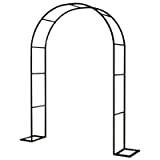 Utomhus Metal Garden Arch Support Weatherproof Rose Archway Trellis Wedding Arbor for olika klätterväxter växer Lawn Backyard Pergola Arbour 120-350cm bred (Color : Svart, Size : W120cmxH220cm)