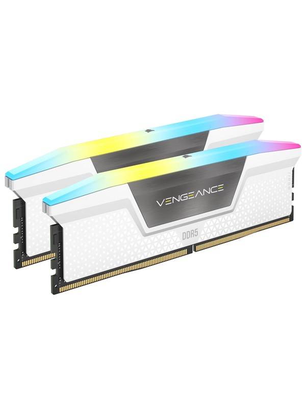 Corsair Vengeance RGB DDR5-6000 - 64GB - CL30 - Dual Channel (2 pcs) - AMD EXPO & Intel XMP - Hvid med RGB
