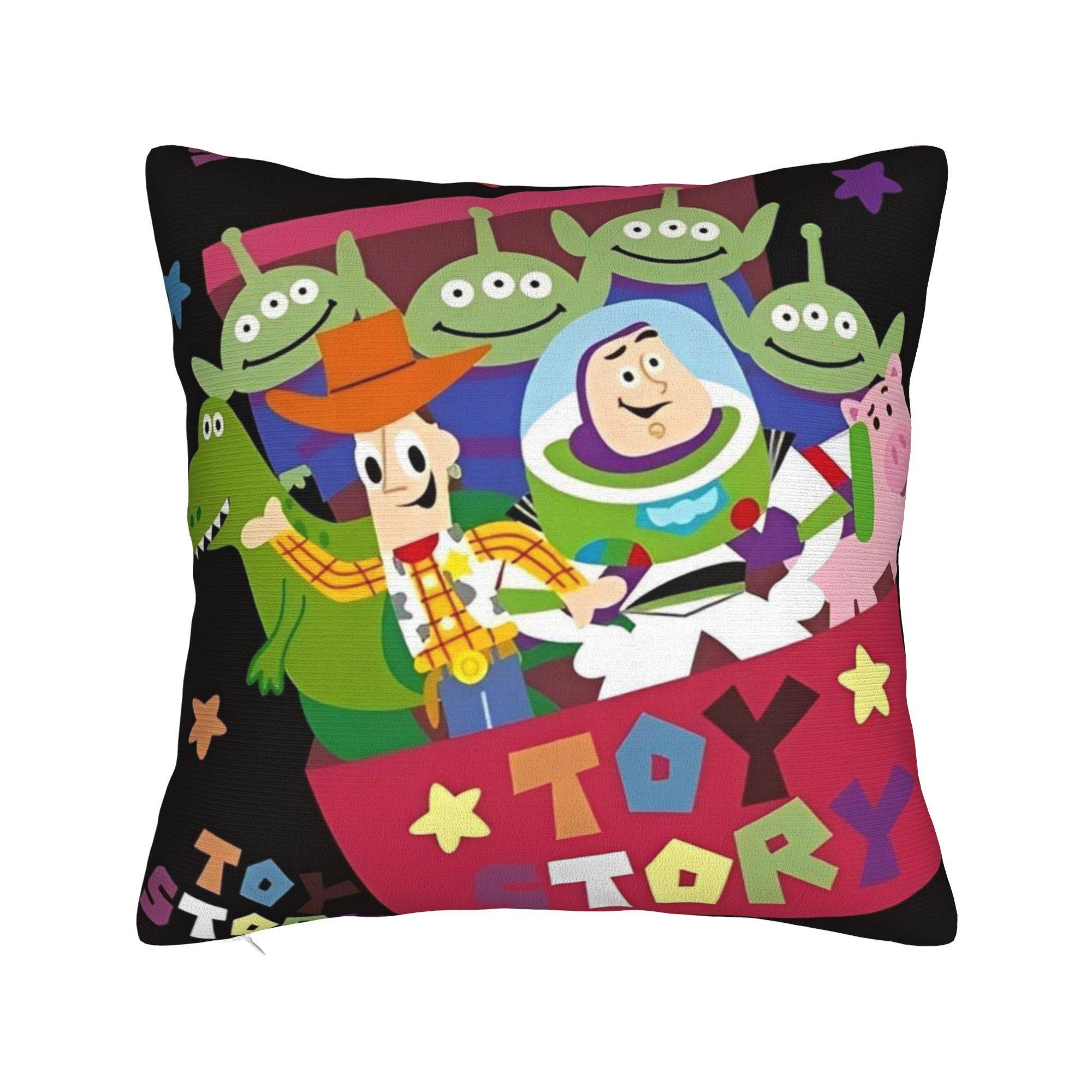 Toy Story Film Woody Lightyear Fyrkantiga Kuddfodral Kuddöverdrag Anpassat Dekorativt Plädkuddefodral för Hemmet 18 purple