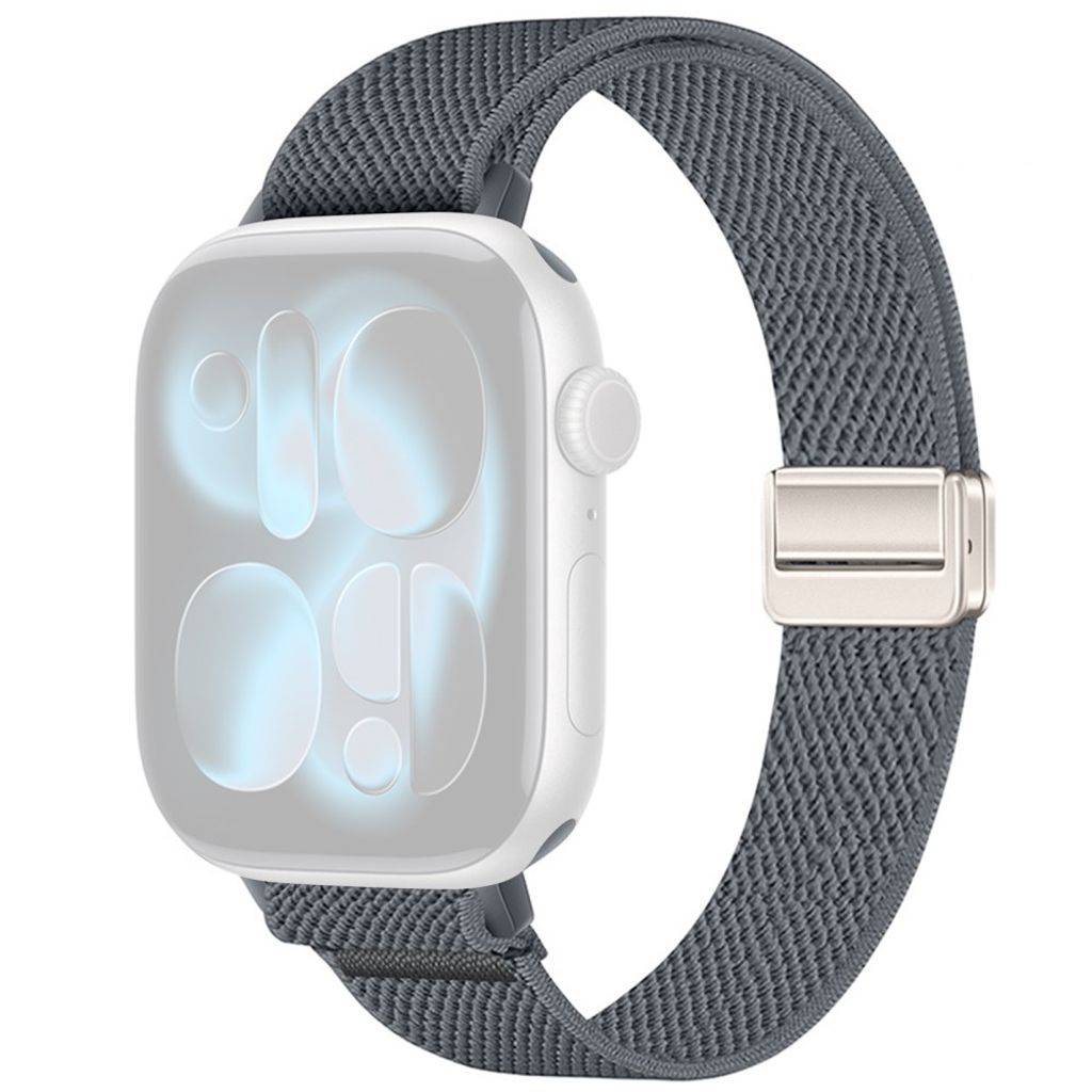 Apple Watch 42/41/40/38mm Slank nylon urrem - Mørkegrå