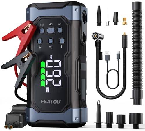 Starthilfe Powerbank für PKW 9000A - Starthilfe Auto Starter Powerbank mit Luftpumpe 150PSI, 12V Autostarter Powerpack 30W Schnellladung, Batterie Booster Winter-Notfallstart Für Benzin/Diesel bis 12L