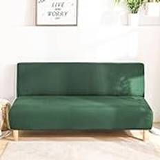 High Stretch Sofa Covers Stretch Armless Sofa Slipcover Removable Futon Cover Non Slip Spandex Furniture Protector Without Armrest Cover with Elastic Bands -green-X-Large (190-210cm)