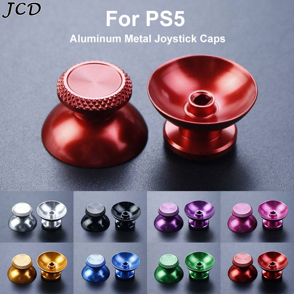 JCD 1Pair Aluminum Metal Analog Joystick Thumb Stick Grip Cap For PS5 Controller Gamepad Rocker Caps Thumbstick Accessories