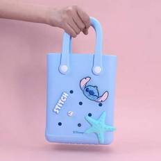 Disney Stitch Series Mini Strandväska Dam Mode Pendling EVA Hål Hål Tygväska Tecknad Söt Stitch Handväska Semester Resväska - Blå